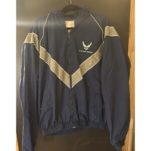 U.S. Air Force Jacket Windbreaker Full Zip Lightweight Blue SZ L